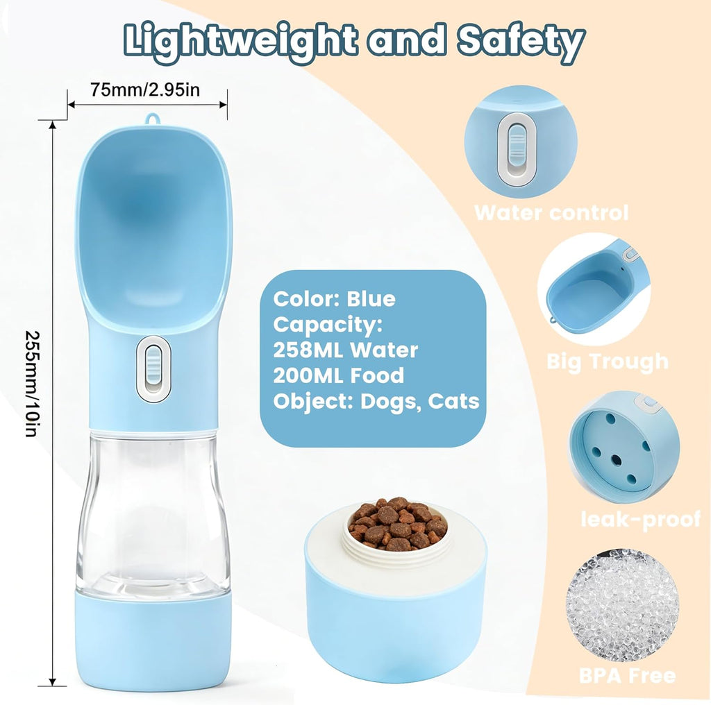 Dishwasher-Safe 2-in-1 Portable Dog Travel Bottle