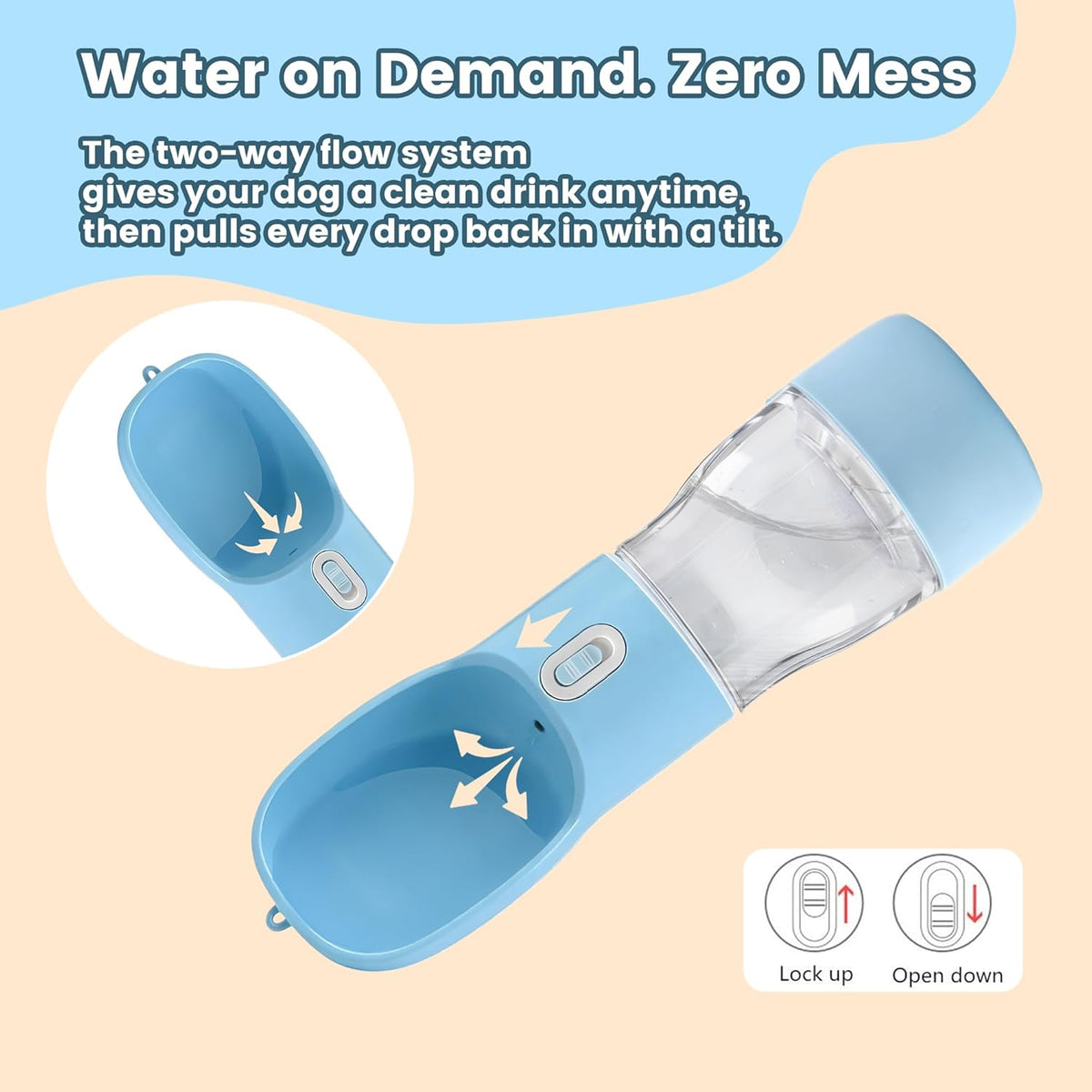 Dishwasher-Safe 2-in-1 Portable Dog Travel Bottle